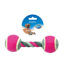 Duvo Igračka za pse u obliku 2 teniske lopte sa pamučnim užetom 18cm